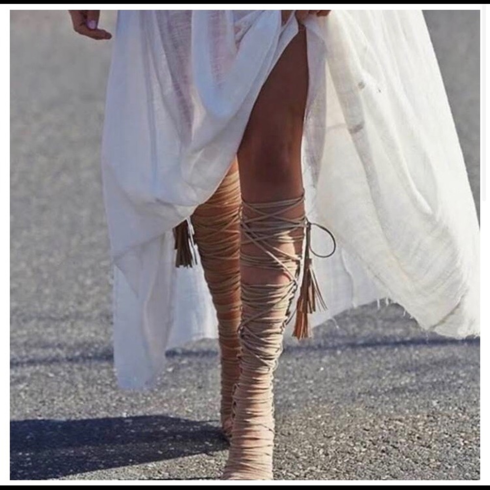 Size 8 Jeffrey Campbell tie up heals